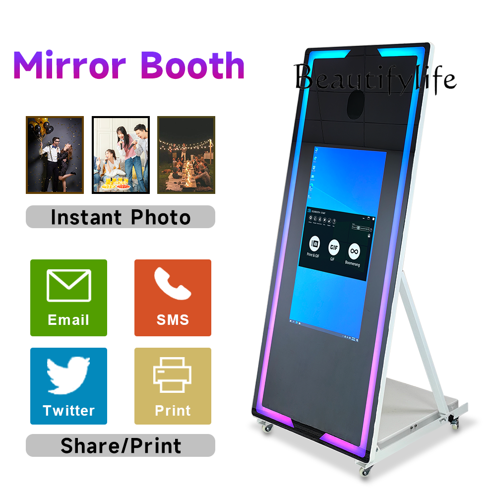 Photo Booth Machine - Touch Screen Magic Mirror Photo Booth