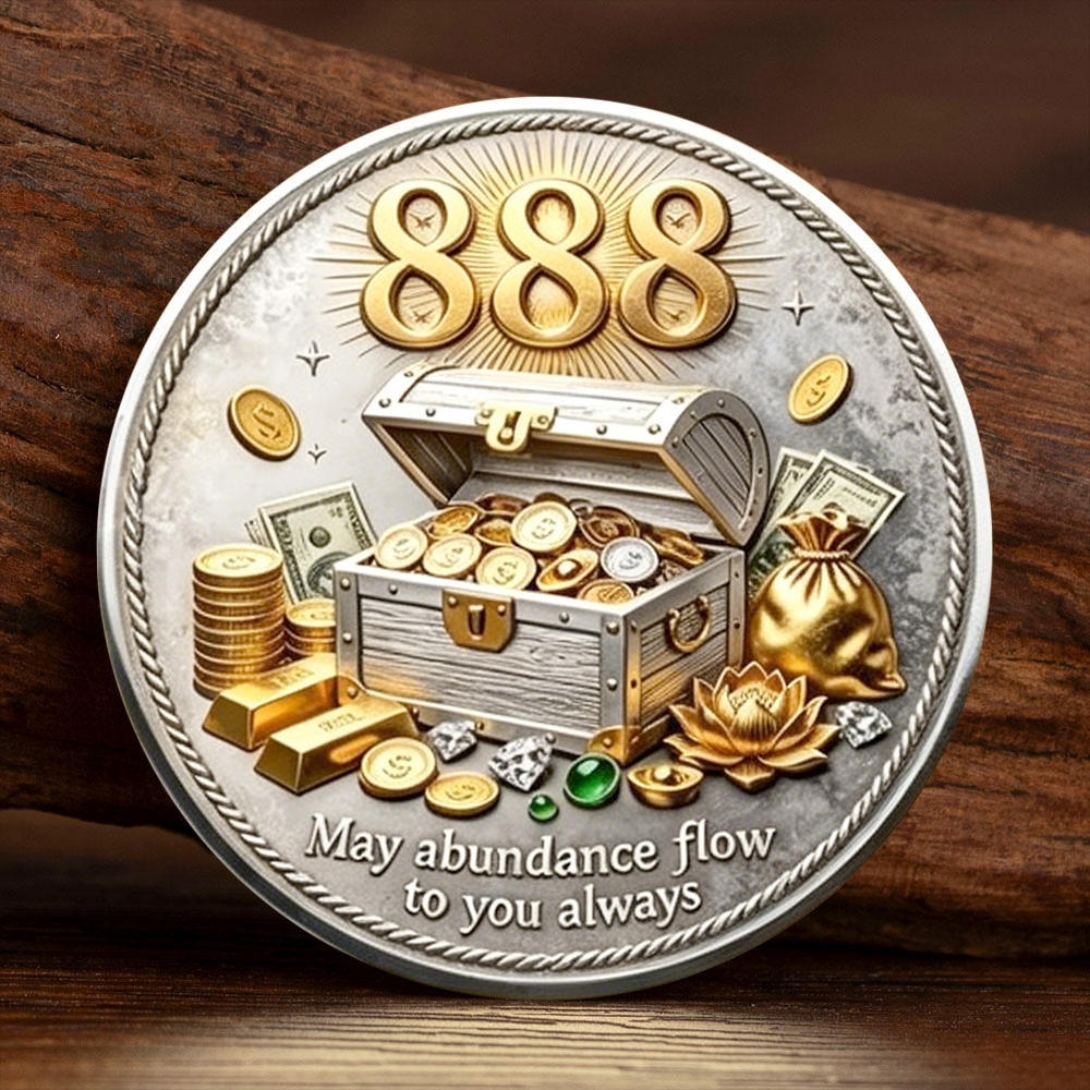 Token Coin Mechanism - 2D Gold Silver Plated 888 Angel